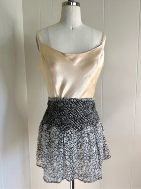 Ulla Johnson Silk Smocked Mini Skirt